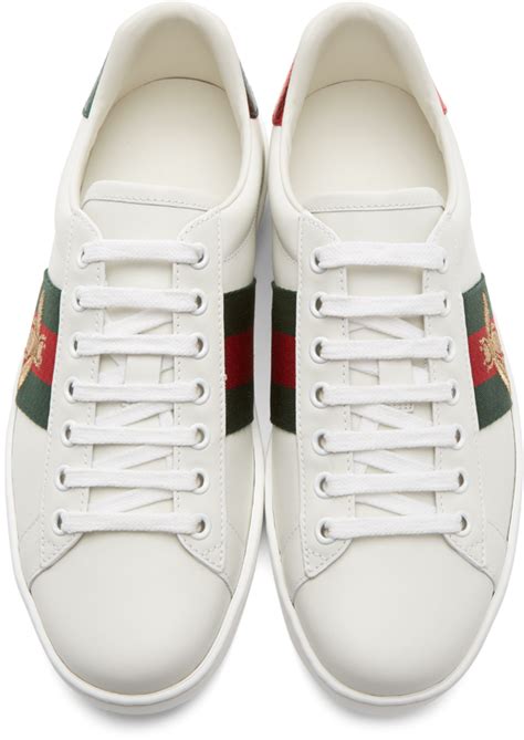 gucci white bee new ace high top sneakers|Gucci bee ace sneakers women.